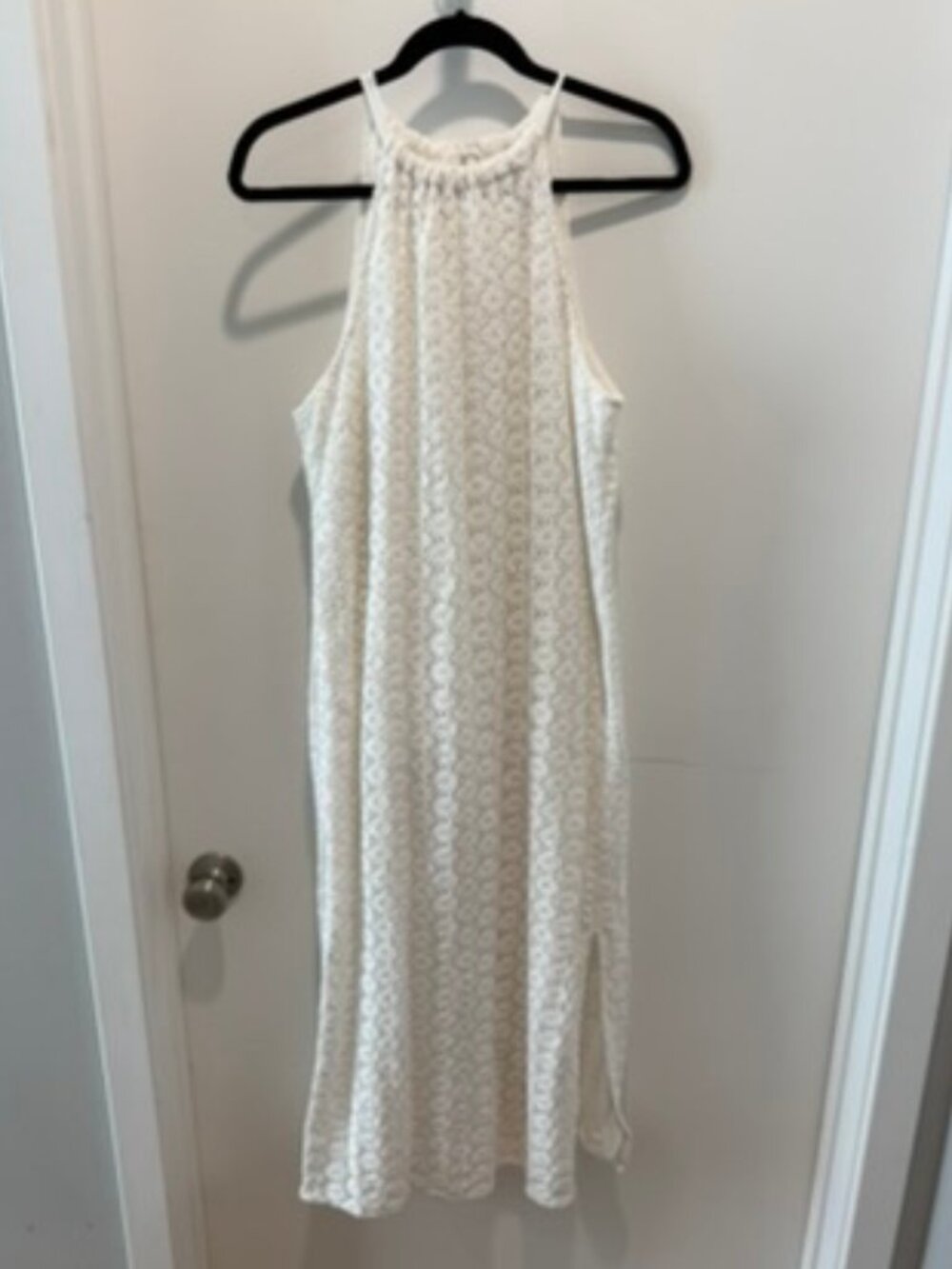 White Crochet Midi Dress Size L